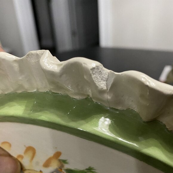 Ceramic Wall Plaque Embroidery Hoop Design Roosters Farmhouse Barnyard Decor - Picture 8 of 8